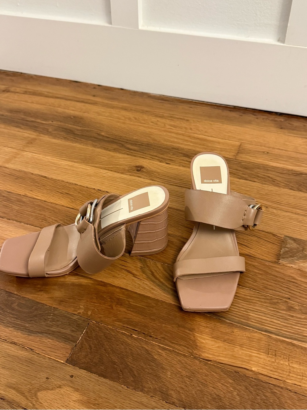 Dolce Vita Nude/Tan Block Heel Slide Sandals